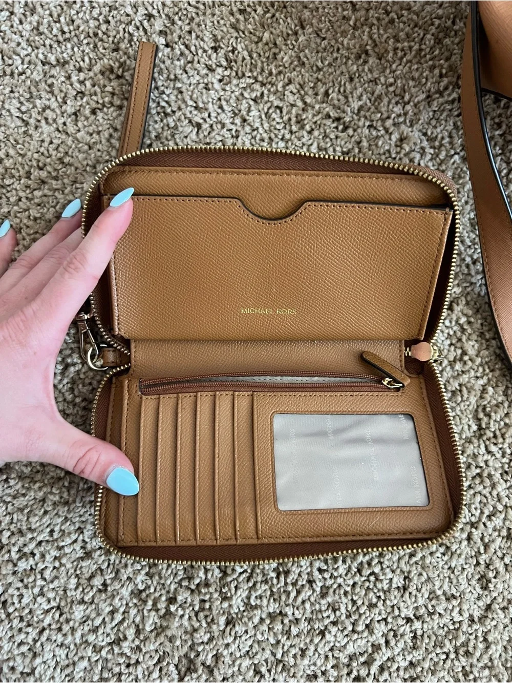 Michael Kors Cognac Brown Leather Purse & Matching Wallet - Picture 3 of 11